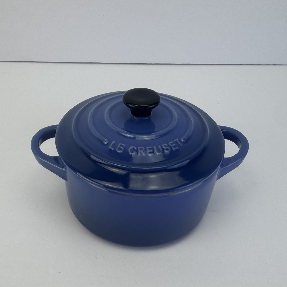 Le Creuset Stoneware Mini Round Cocotte 8 oz-Blue